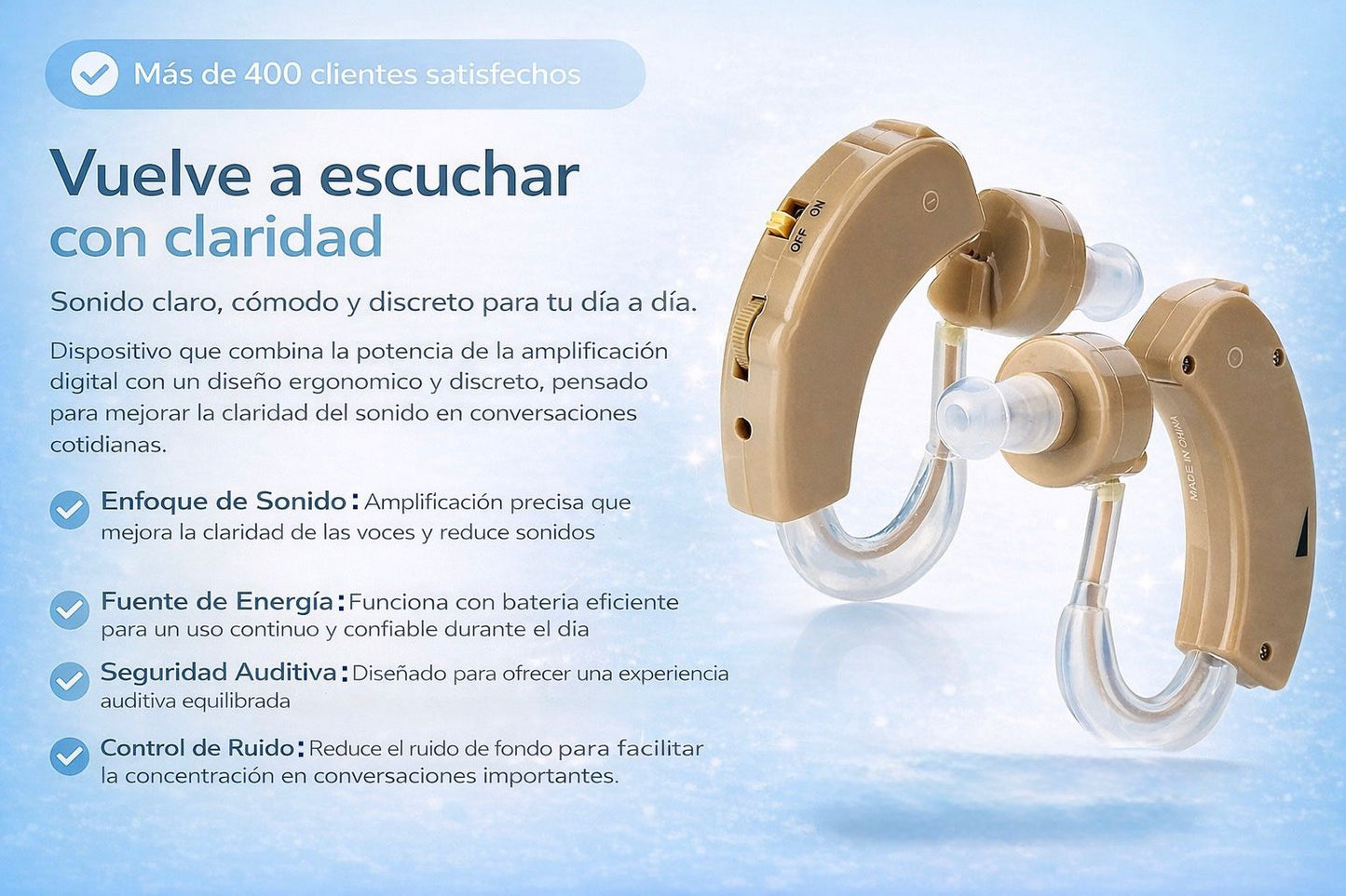 AUDÍFONO PARA LA SORDERA